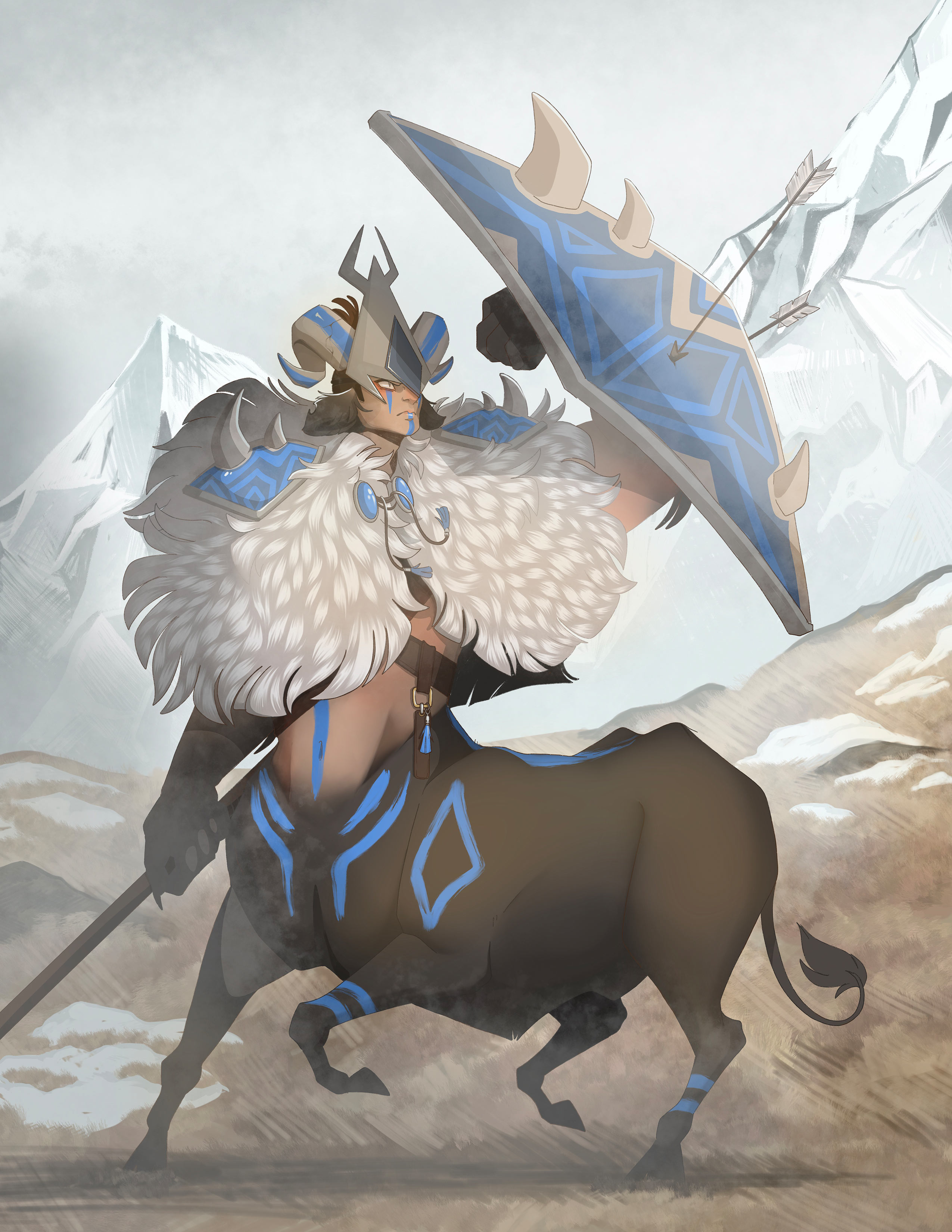 A rendered hero illustration for this character design