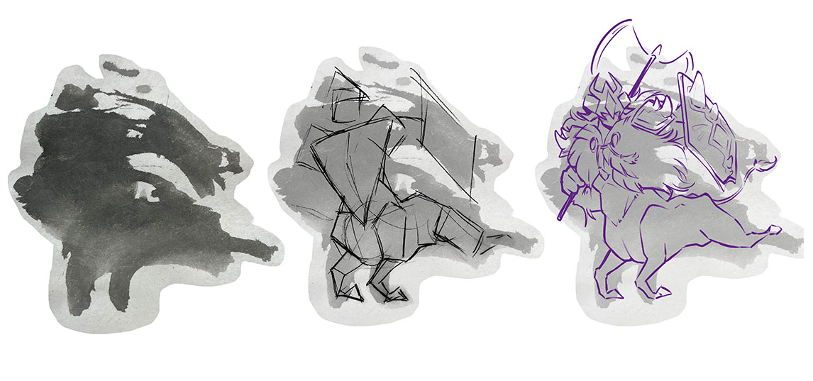 The process of character development from an inkblot