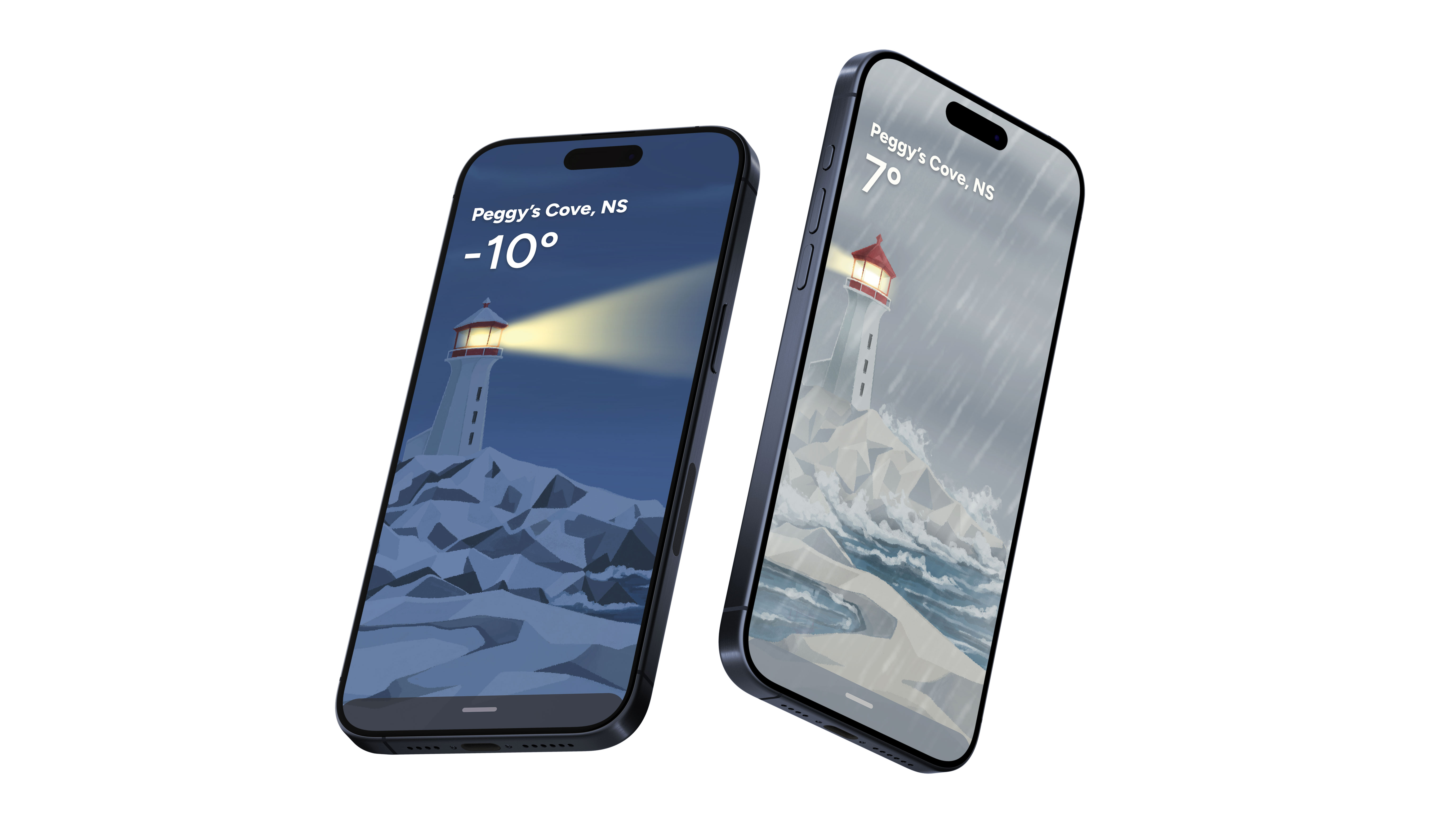 Weather App Illustration featuring a Lighthouse